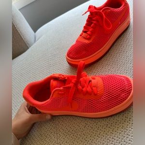 Nike Air Force neon orange and pink